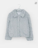 Leon collar quilted fur half jacket