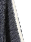 HAIRY LINE KNIT HOOD ZIP-UP