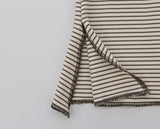 Pearler Stripe Peach Fuzz Slit Long Leg Warmer