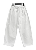 Back pocket wide cotton pants