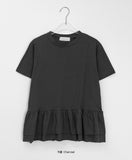 Vimin Color Frill Tiered Short Sleeve Tee