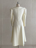 Madrin Heart Neck Tweed Flare One Piece