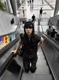 Pigment Sleeveless Line Hood Zip-up