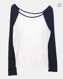 Ella Raglan One-Shoulder Long Sleeve T-Shirt