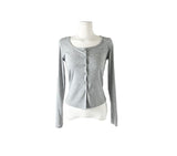 [Muffler set] Renu Cardigan Shirring Button Sleeveless Set