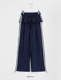 Megle Summer Track Color Matching Nylon Skirt Pants