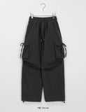 [unisex] Entine banding string strap cargo pants