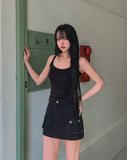 [U-BASIC] Boldy Line Ribbed Crop Sleeveless