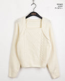 Baba Cable Bolero Square Neck Long Sleeve Knit