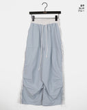Veron Frill Color Matching Nylon Wide Two-Way Pants