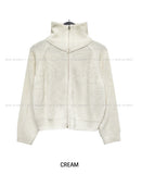 High-Neck Two-Way Knit Zip-Up