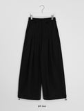 Hokoni banding string pin tuck training wide pants