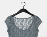 Nuvo See-through Lace Short Sleeve T-shirt