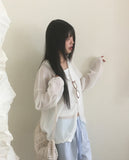 [MADE] Polon String See-through Hood Cardigan