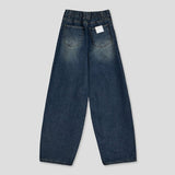 Kusi back band balloon denim pants