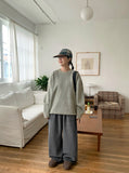 [BAONHAUS] Pmoi Mink Brushed Banding String Corduroy Wide Pants