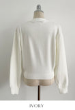 Lensi V-neck basic knit cardigan