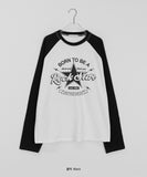 [unisex] Ricohi Color Matching Raglan Printed Over T-Shirt