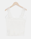 Untell Lace Button Half-Open Sleeveless