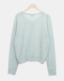 Luann Basic Wool Mohair Round Knit Cardigan
