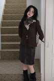 Check Vintage Ruffle Scarf