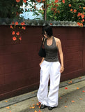KNEE PINTUCK STUD PANTS