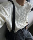 Cable Cosyharu Semi-over Knit