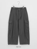 Common Pintuck Cotton Cargo Wide Pants