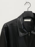 2way Single Vegan Leather Blouson Jacket