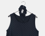 [Scrunchie set] Kicho Dot Ribbon Sleeveless Blouse