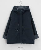 Pump Check Color Matching Hood Bomber Padding Jumper