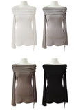 Draped Eyelet Off-shoulder Top