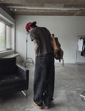 Dove raw fabric balloon wide pants