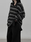 Robben Stripe Long Sleeve Round Knit
