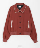 Raumi color matching line collar jacket