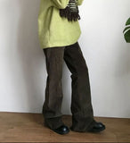 CURVED CORDUROY BOOTCUT PANTS