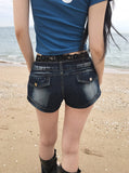 Dibe Vintage Washing Denim Low Shorts
