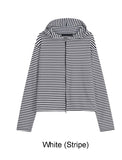Terren Ribbed Crop Hood Zip-Up