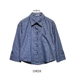 Molly Check Three Quarter Crop Shirt