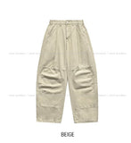 No-pin curved cut cotton balloon pants