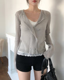 Fog Double-Button Mohair Cardigan