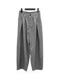Curved Balloon Pleated Wrap Slacks