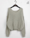 Selena V-neck Angora Long Sleeve Knit