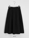 Hennedy banding dot balloon brushed long skirt