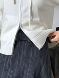 [BELT SET] SLANT STRIPE DRAPE SKIRT