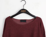 Lopeun boat neck net loose fit long sleeve knit