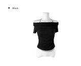 Bow Halter Layered Off-Shoulder Short Sleeve T-Shirt