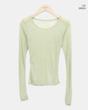 Maden See-Through Layered Long Sleeve T-Shirt