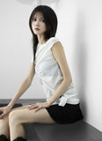 Cut off draped T-shirt