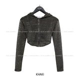 Elle see-through cropped hoodie